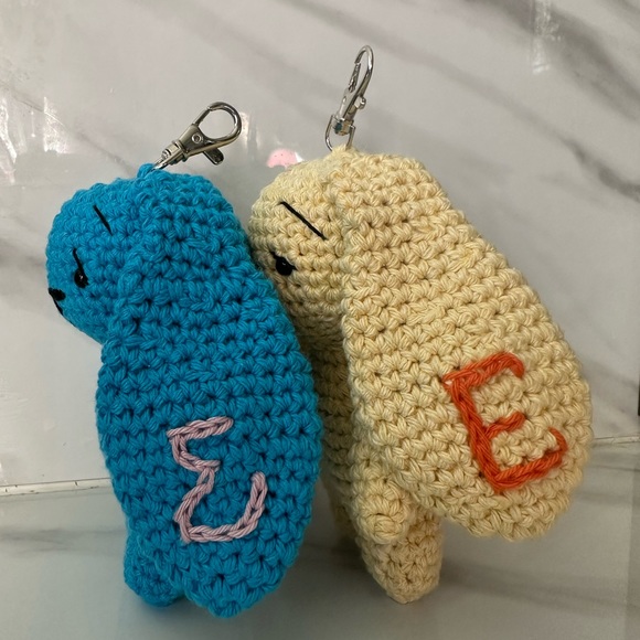 Easter stuffer Bunny Keychain Stuffed animal Handmade New - Picture 5 of 5